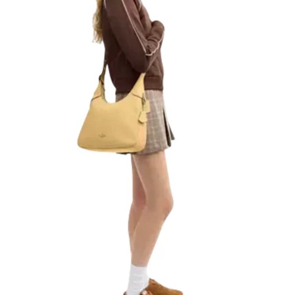 Coach Ella Shoulder Bag Butter Yellow W Gold Hardware NWT - Picture 2 of 9
